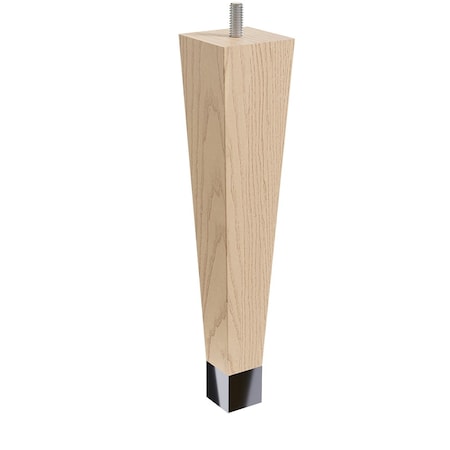 Designs Of Distinction 9" Square Tapered Leg with bolt and 1" Satin Brass Ferrule - Ash 01241009ASSB6